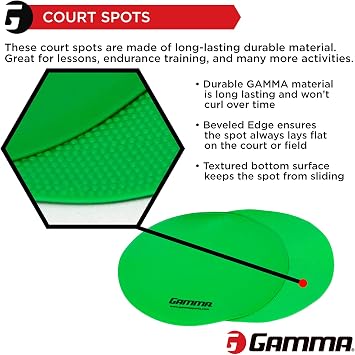 Gamma Sports Court Training Essentials, Courts Spots, Dome Cones, Disc Cones, Mini Court Lines, Pickleball Training, Tennis Training, Racquet Sports, Durable, All Levels of Play!