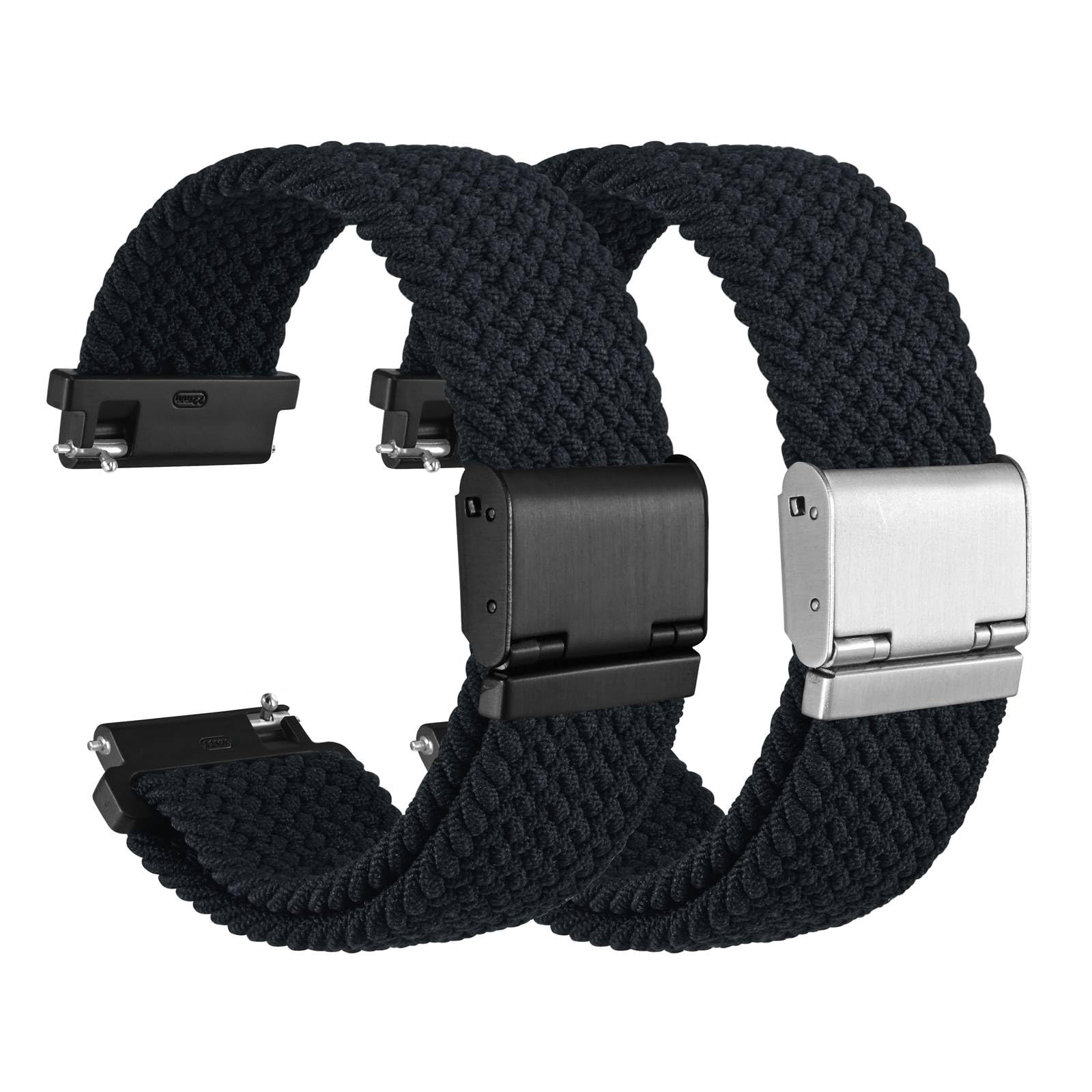 WOCCI Braided Nylon Watch Bands with Adjustable Buckle, Woven Sport Loop Strap for Men and Women, Band Width 16mm 18mm 19mm 20mm 21mm 22mm 24mm