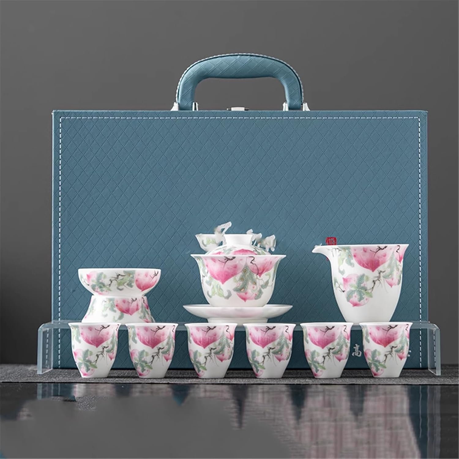 Ru Kiln Gongfu Tea Set, Home Ceramic Tea Pot Tea Brewing Box-set1