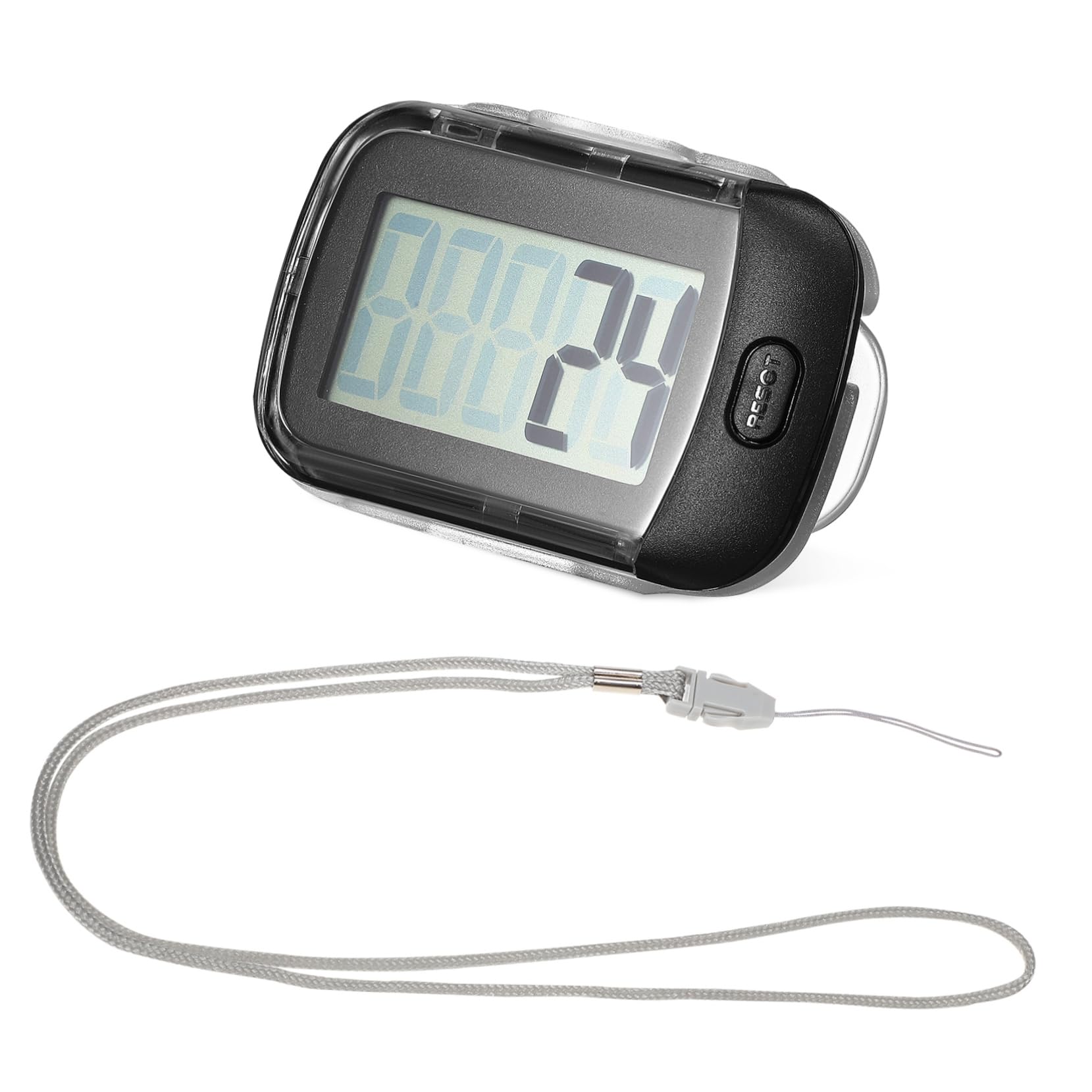 TOYANDONA Schrittzähler Tragbar Wandern Sensor Gehensmesser mit Klipp Knöchel Tracker klein Schalter Plastik Black