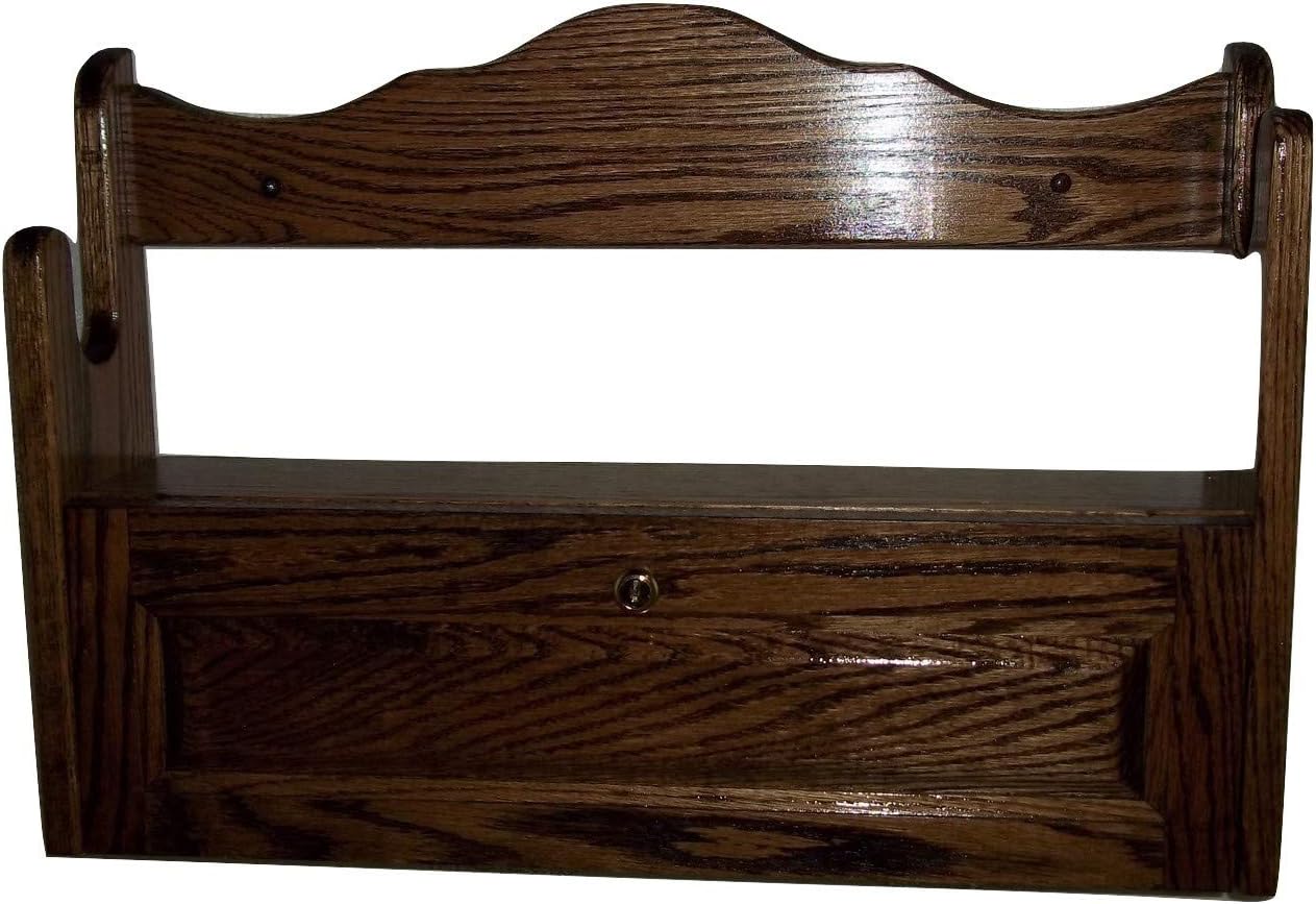 handmade 1 Gun Rack with Locking Storage Compartment ~ Walnut Finish
