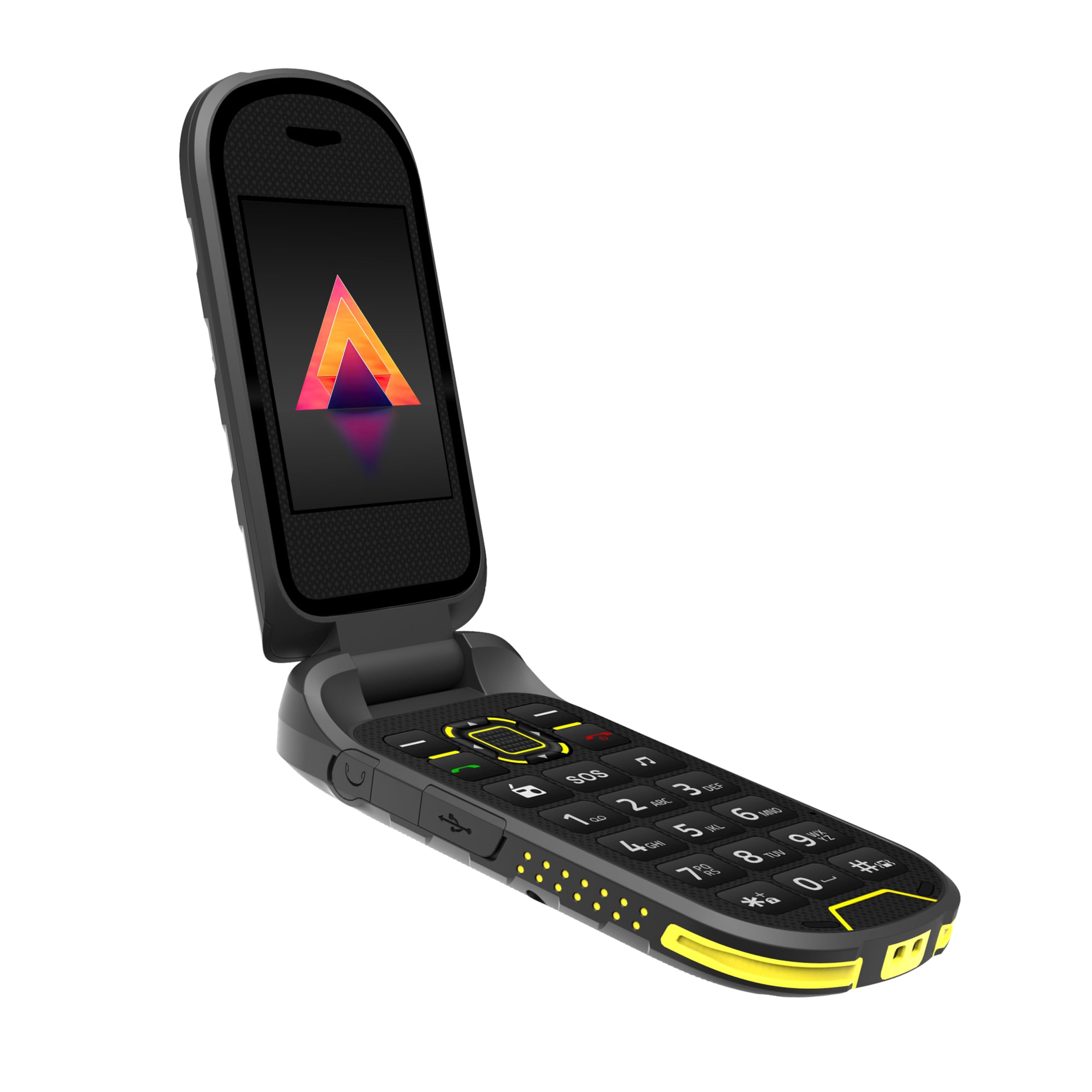 robusto telefono flip HAMMER Bow LTE 4G senza contratto impermeabile antipolvere IP68 robusto con grande batteria da 1200mah