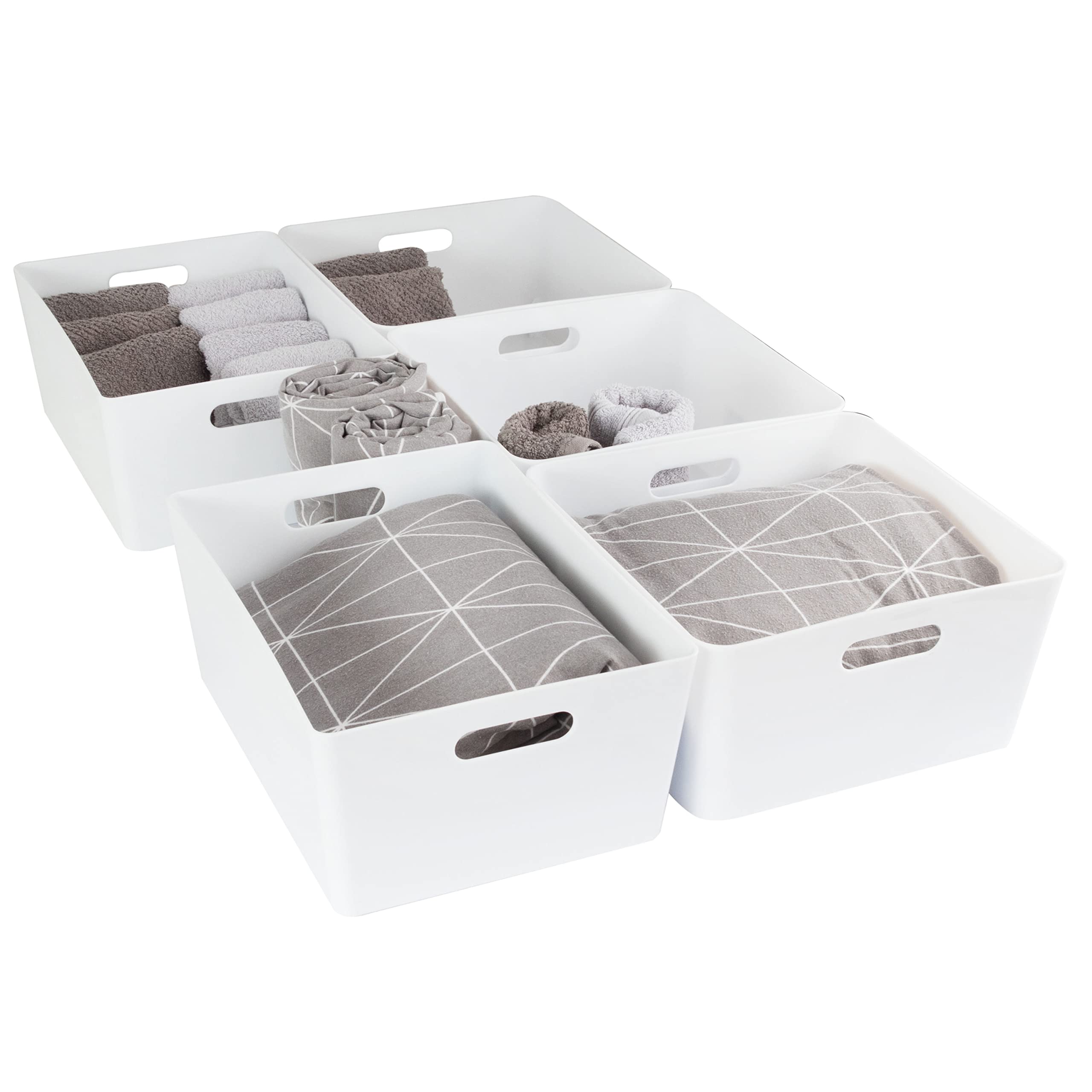 Unterbett-Aufbewahrungsboxen-Set – 3-teilig, Anthrazit, Je 30x30 Cm (oben), Für Bettkästen 30x90 Cm