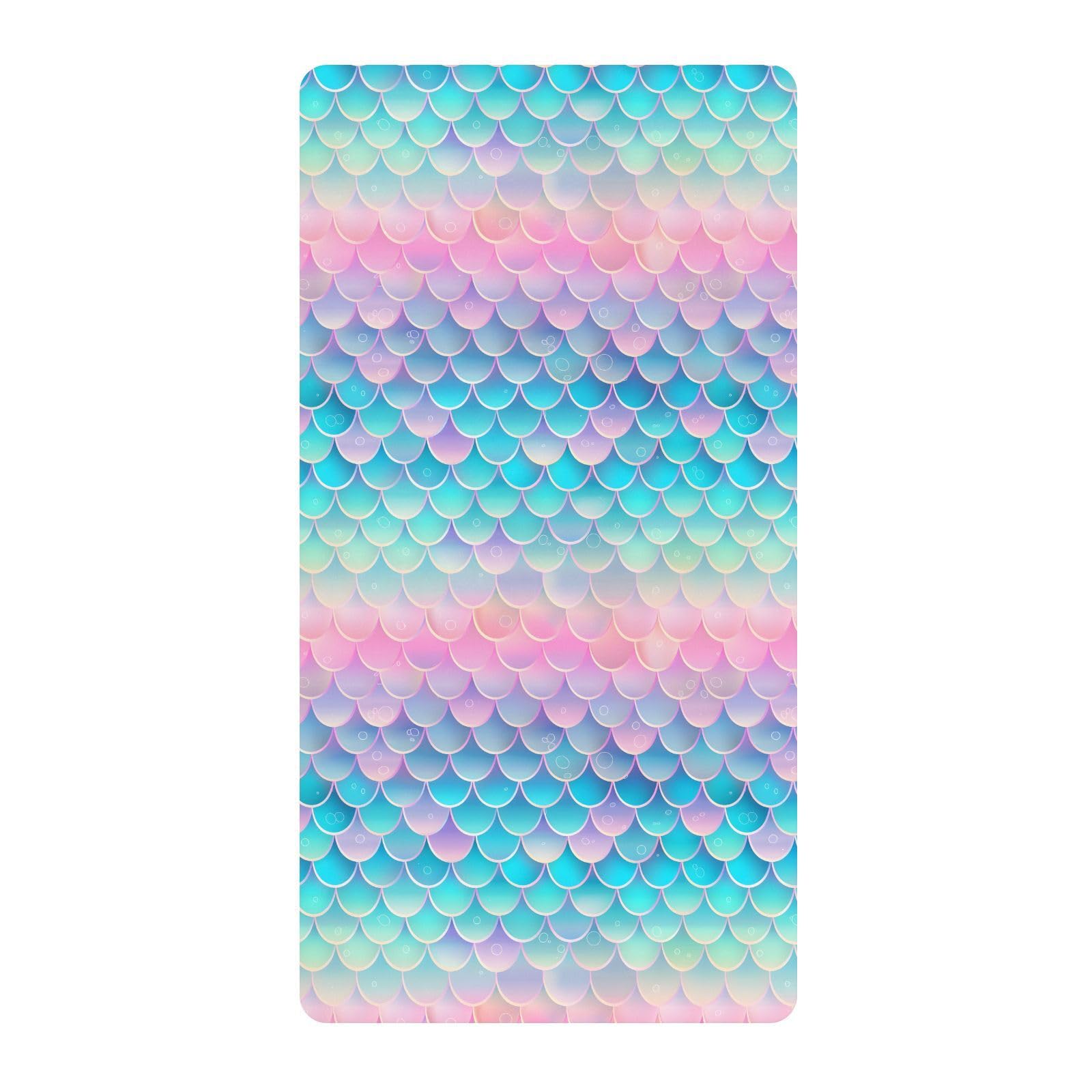 Fischschuppen-Spannbetttuch für Babybett, für Jungen und Mädchen, weich, Standard-Matratze, Spannbetttuch 71,1 x 132,1 cm