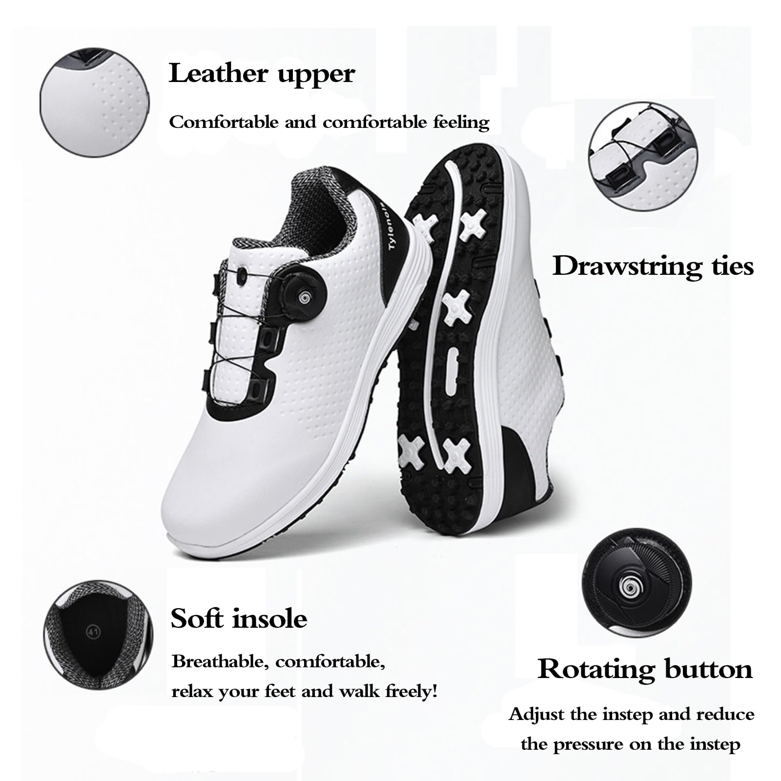 wasserdichte Golfschuhe FüR Herren,Waterproof Golf Shoes Mens,Atmungsaktive Golfschuhe,Wasserfest Und Pflegeleicht,Geeignet FüR SpaziergäNge,Training,Sport Und Outdoor-AktivitäTen