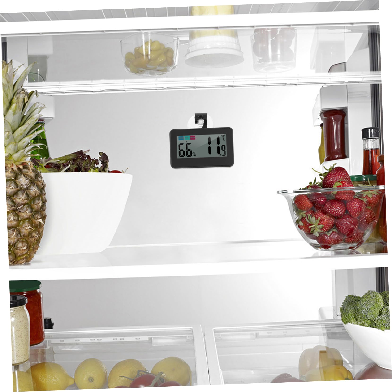 Alipis 3piezas Digital De Frigorífico y Higrómetro Portátil Para Interior Medidor De y Pantalla Led y Imán Para y