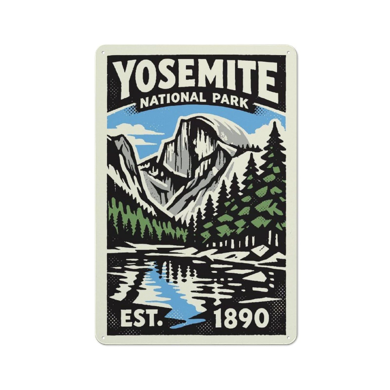 Junmoney Style-22 Yosemite National Park Vintage Poster Cottage Style Metal Wall Decor 30X20cm, Country Metal Sign For Kitchen, Cottage, Porch Or Garden Room