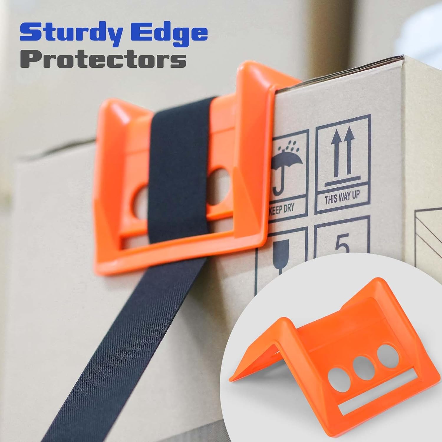 CONLI 50 Pack Edge Corner Protectors for Cargo Load Truck Shipping, Flatbed Accessories Plastic Flatbed Edge Protector Used Together with Webbing to Protect Cargo