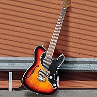 Vista 6 de EART E-TT72 Guitarra eléctrica de cuerpo semihueco de 6 cuerdas, capacidad de juego versátil, potentes pastillas Humbucker guitarras de puente fijo