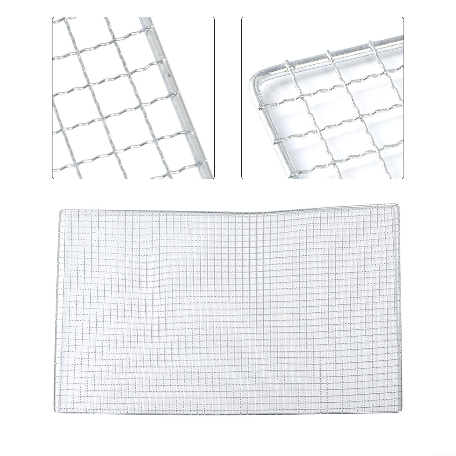Red de malla de acero inoxidable de alta calidad para asar perfectamente carne de res, pollo, pescado y verduras, accesorio de barbacoa de 60 x 40 cm para cocinar al aire libre