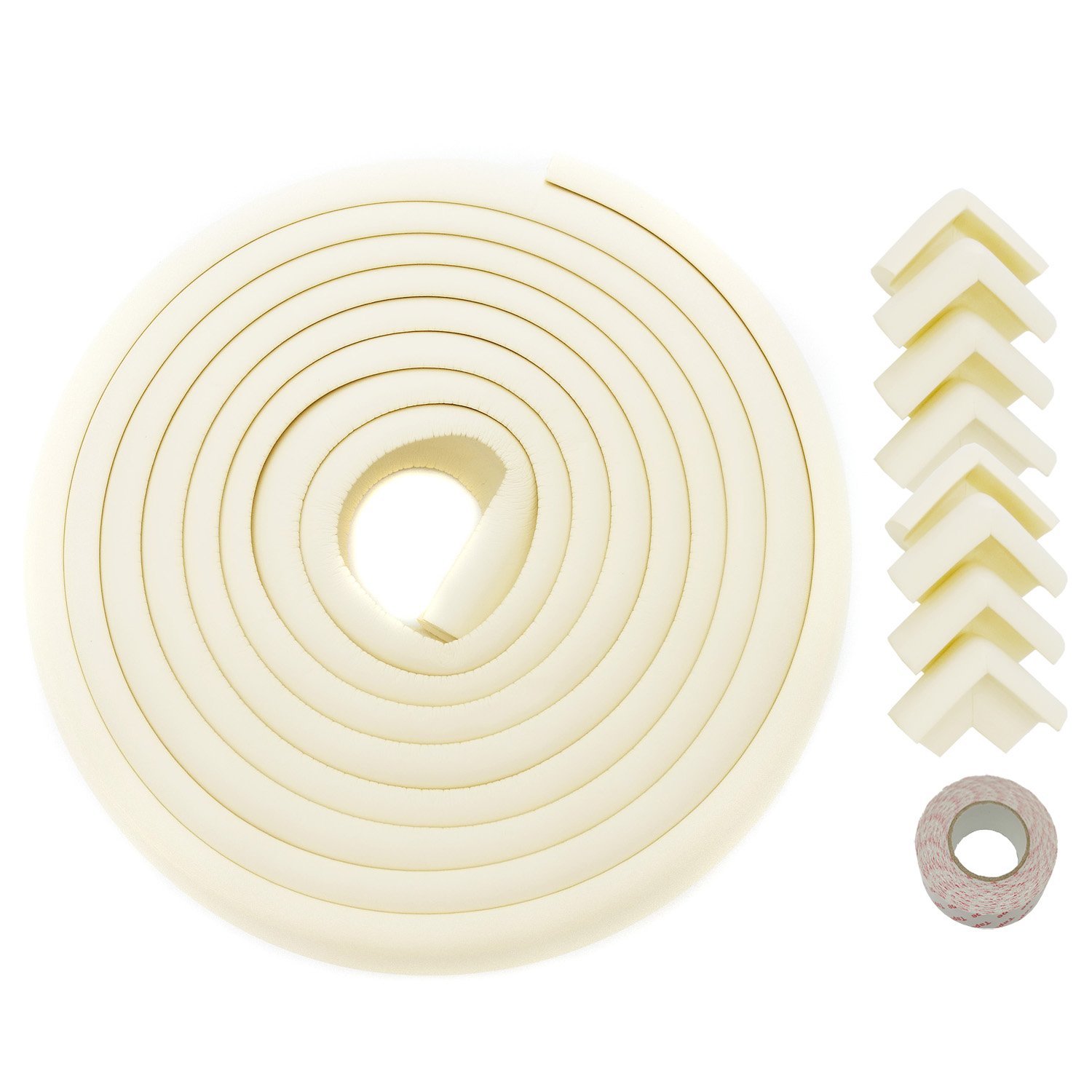 HIMRY KX_TKD7000 Set Ivory Edge Protection Corner Protection Cream 5 m 8, 5m Kantenschutz + 8 Eckenschützer
