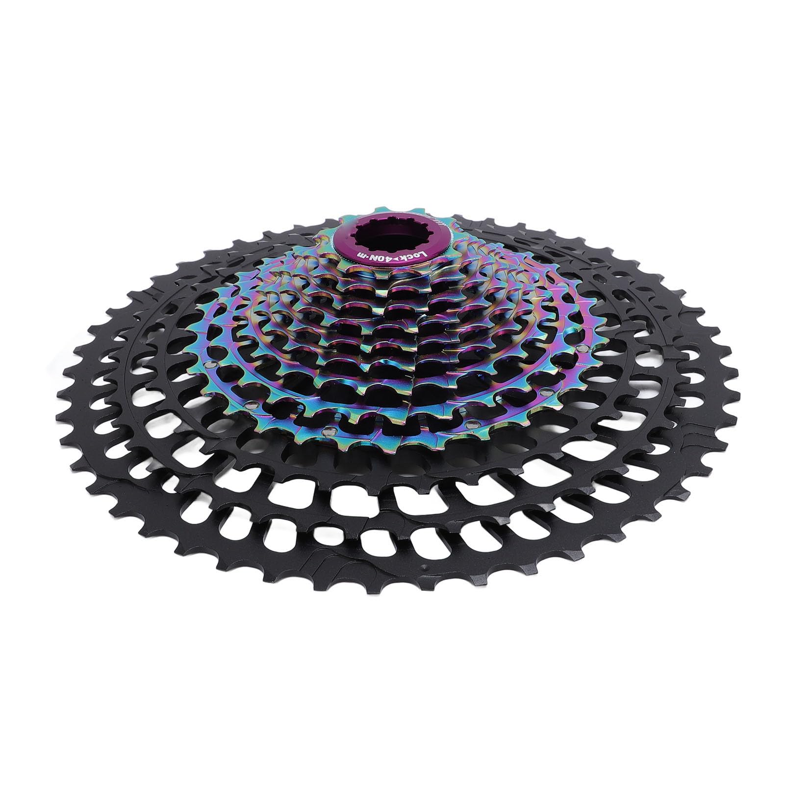 Cassette de bicicleta de montaña de 12 velocidades Piñón de diseño hueco de aleación de aluminio ligero para sistemas de transmisión DEORE M6100 SLX M7100 XT M8100 XTR M9100 (negro colorido)