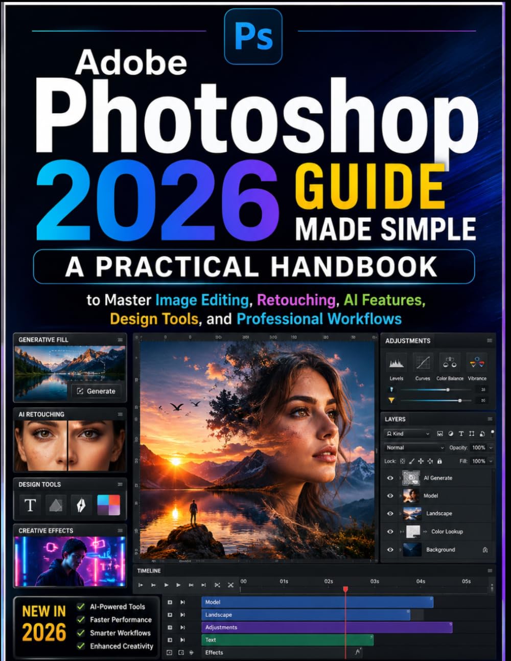 Adobe Photoshop 2026 Guide Made Simple: A Practical Handbook to Master Image Editing, Retouching, AI Features, Design Tools, and Professional Workflows