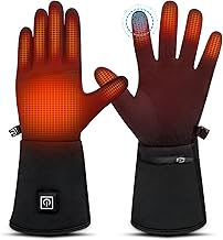 WUEAOA Gant Chauffant | Gants Chauffants Femme Homme | Unisexe 3 Niveaux de Chauffe & Écran Tactile | Fins pour Une Dextérité Maximale | Se Portent Seuls ou en sous Gants Chauffants