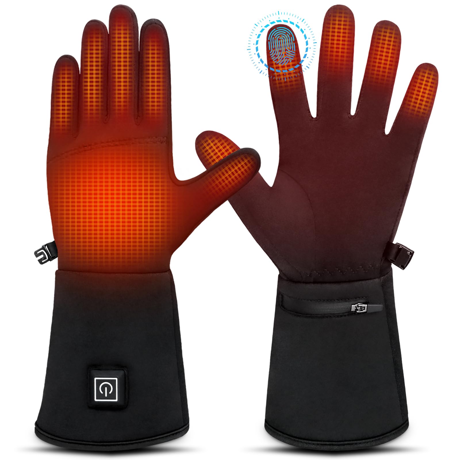 Guanti Riscaldati Donna, Guanti Riscaldati Ricaricabili, Unisex guanti riscaldati usb, guanti riscaldati uomo, Touchscreen, per Massima Destrezza, Da Indossare da Soli o come Interno
