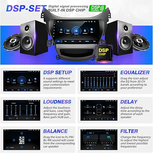 Miniatura 4 de SizxNanv para Elantra 2011 2012 2013 Android pantalla táctil compatible con Carplay Android Auto, radio de coche estéreo Bluetooth navegación