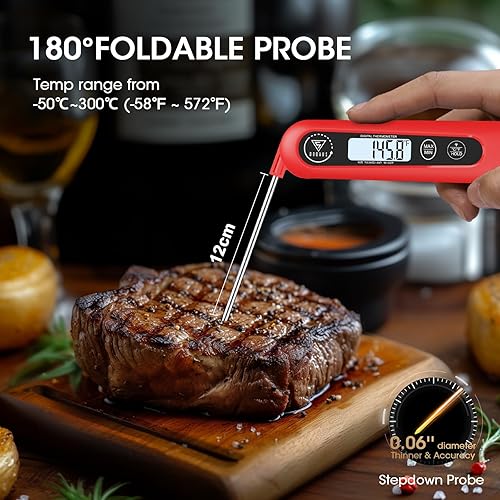Miniatura 3 de DOQAUS Termómetro digital de carne, termómetro de lectura instantánea para alimentos, sonda de cocina con retroiluminación, sonda de temperatura de