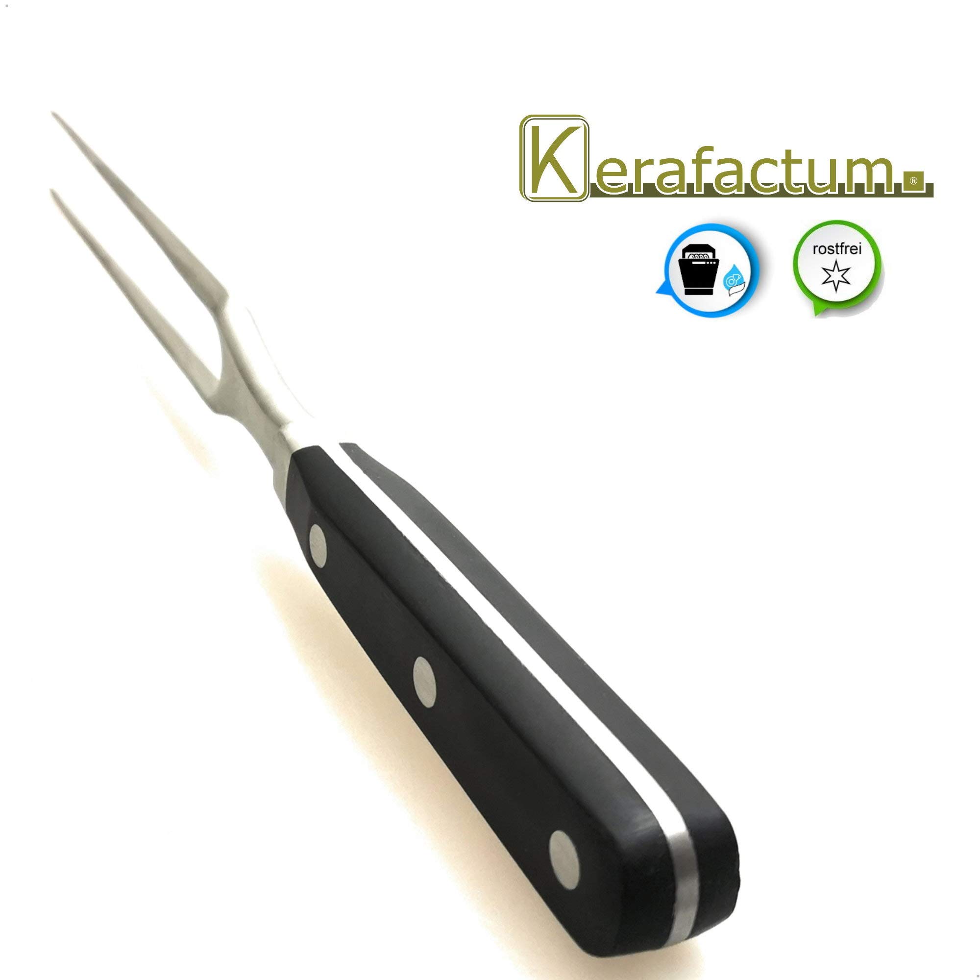 Kerafactum Bratengabel Fleischgabel Grillgabel Tranchiergabel Fleisch Braten Gabel für Bratenstücke und Grillfleisch aus hochwertigem Edelstahl extra schwere Qualität 29 cm Meat Fork (Packung mit 2)