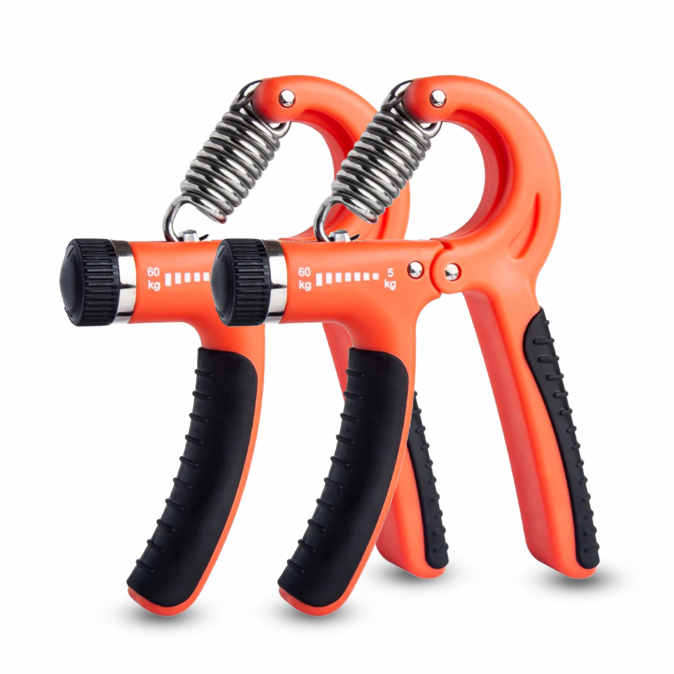 Fk Sports Forearm & Hand Grip Strengthener With Adjustable Resistance 5-60kg (2Pcs Set) | Adjustable Hand Exerciser for Wrist, Finger & Forearm Workout (Black & Orange)