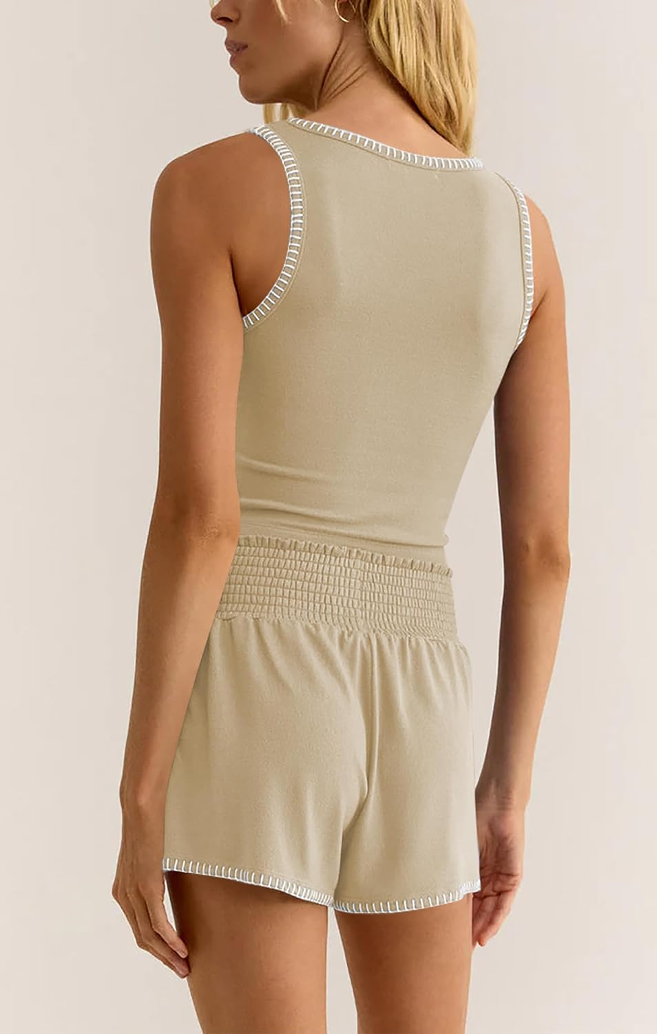 Cakulo Womens 2 Piece Sets Summer Outfits Shorts Set Lounge Matching 2026 Workout Tank Top Running Gym Athletic Sweatsuits - Image 9