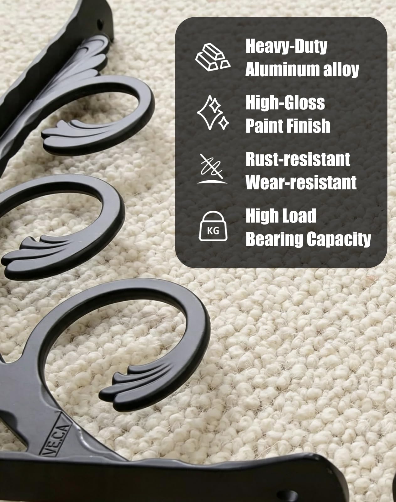 Escuadras para Estanterias 4 Soportes Decorativos de Aluminio para Estantes | Soporte Ornamental en Forma de L para Estanterías, Soporte Metálico Rústico de Esquina para Montaje en Pared