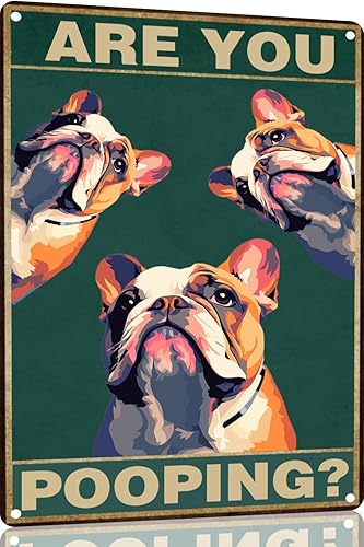 Vista 59 de Bichon Frise Dog - Cartel de 12 x 16 pulgadas con texto en inglés "Are You Pooping" para decoración de baño, póster de metal para perro amante