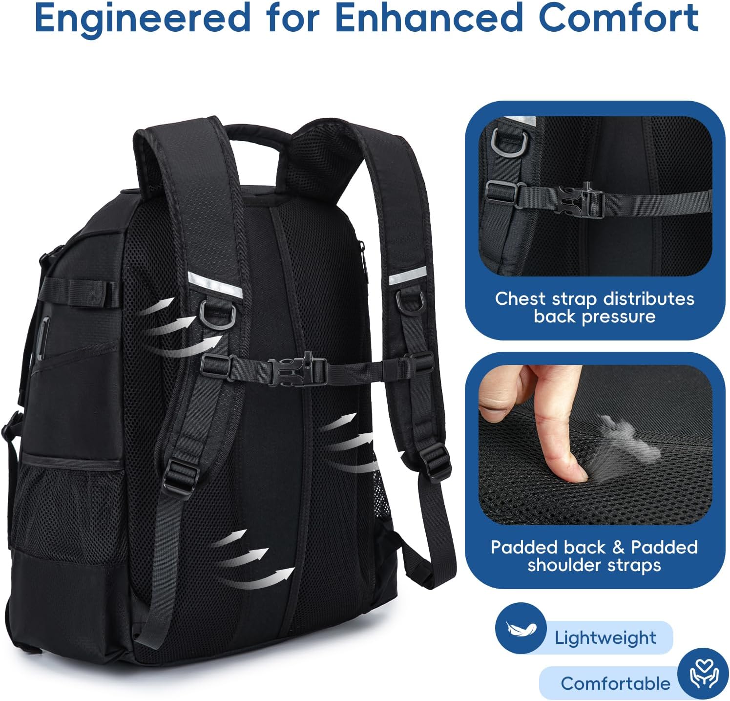 KAVIGOR Baseball Bag for Youth and Adult, Softball Backpack 50L Large Capacity, Equipment Backpack with Laptop Compartment and Charge Port