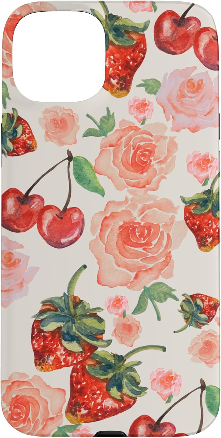 iPhone X/XS Coquette Aesthetic Strawberry Rose Cherry Grandmillennial Case