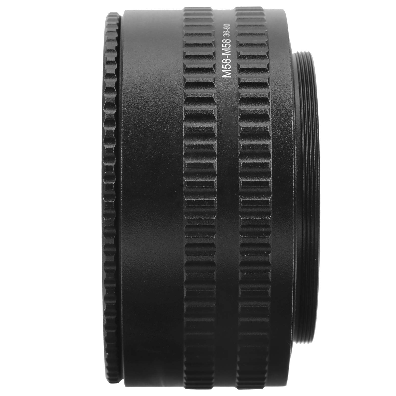 NEWYI Adaptador Helicoidal de Enfoque Ajustable M58 de 36-90 Mm, Tubo de Extensión Macro de Aleación de Aluminio, Montura de Lente Negra, Ideal para Cámaras DSLR sin Espejo