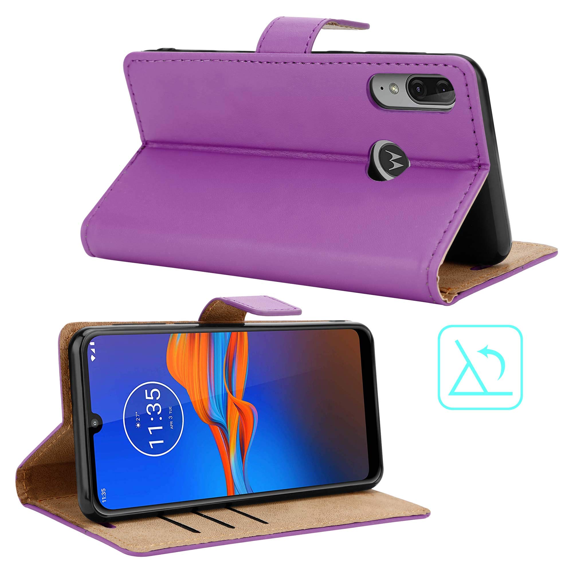 Case For Motorola Moto E6 Plus Leather Wallet Flip Shockproof BOOK Phone Cover - Picture 16 of 23