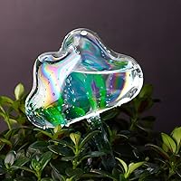 Vista 4 de NiHome Bombilla de vidrio iridiscente con forma de nube soplada a mano, 4.4 fl oz, 2 unidades para el hogar, oficina, jardín, elegantes bebederos