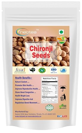 Neotea Almondette Kernels Nuts Charoli or Chironji | Buchanania lanzan | Cullapa Almond | All Natural | Vegan | Gluten Friendly | NON-GMO | Indian Origin 250 GM