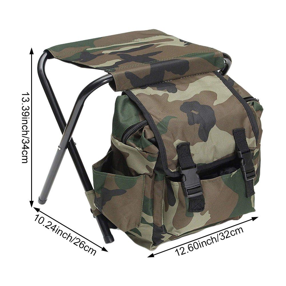 À Dos D'extérieur, Chaise De Pêche, avec Tabouret, Chaise De Camping, Chaise Pliante pour Camping Pique-Nique, Chasse, Pêche, Randonnée, Plage, Barbecue