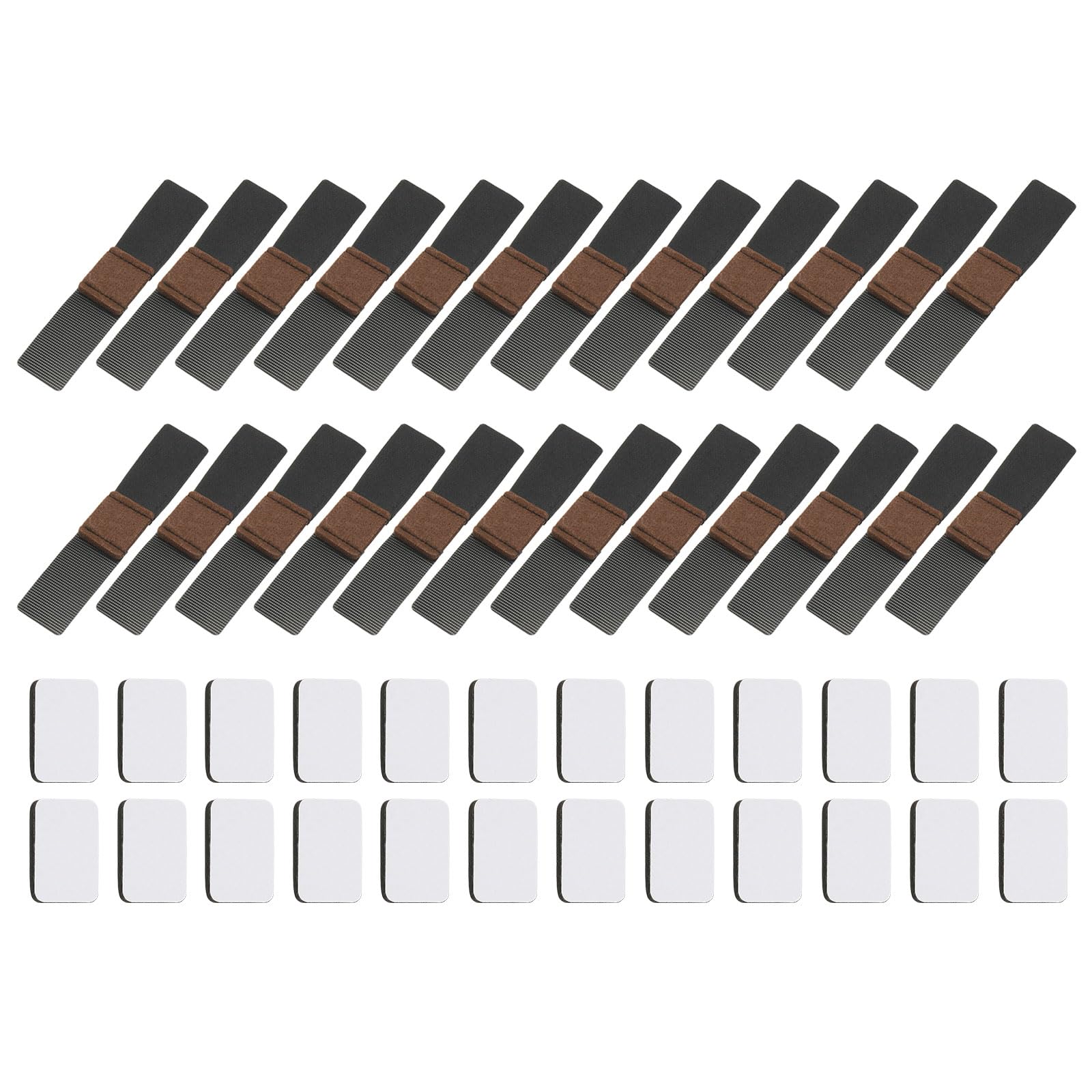 PATIKIL 24Pcs Wrap-Around Felt Furniture Pads, 5.7 x 1.2" Chair Leg Floor Protectors with Black Hook and Loop Fastener Bar Stool Glides Chair Bottom Protector for Hardwood Floors, Brown
