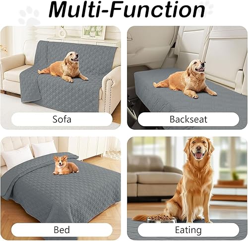 Miniatura 194 de hyha Manta de cama impermeable para perro, mantas suaves para mascotas, funda de sofá impermeable para perros, fundas reversibles lavables para