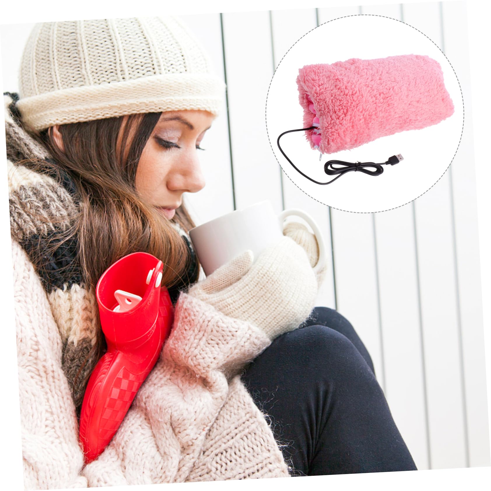 Mipcase Scaldamani Usb Guanti Riscaldati Scaldapiedi Scaldamani Caldo Da Borsa Riscaldata Da Escursionismo Guanti Caldi Mano Usb Rosa Flanella