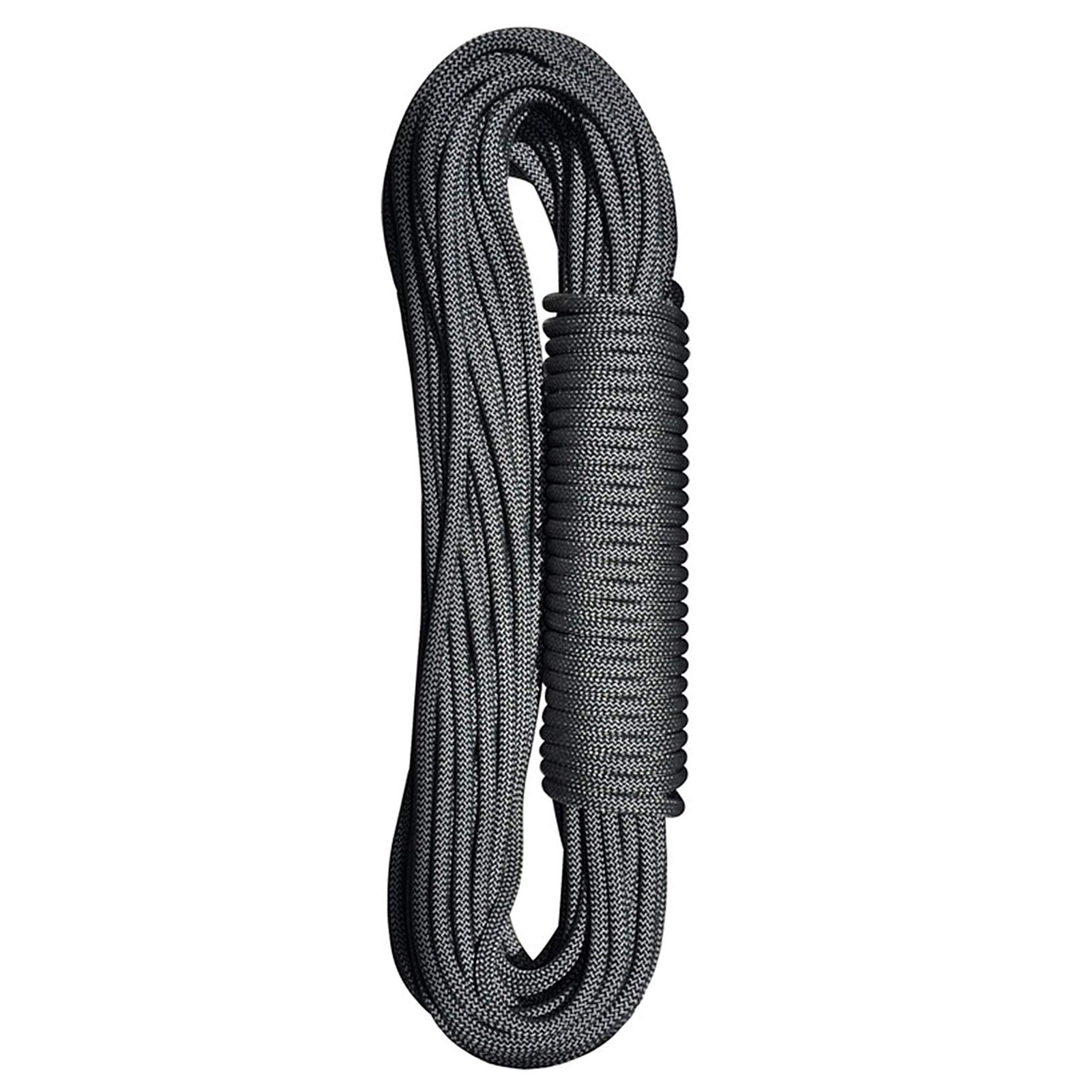 Corde en nylon robuste de 11 mm pour l'escalade, le gréement et une utilisation en extérieur, durable et solide, idéale pour les projets de bricolage et le camping, noir, 30,5 m