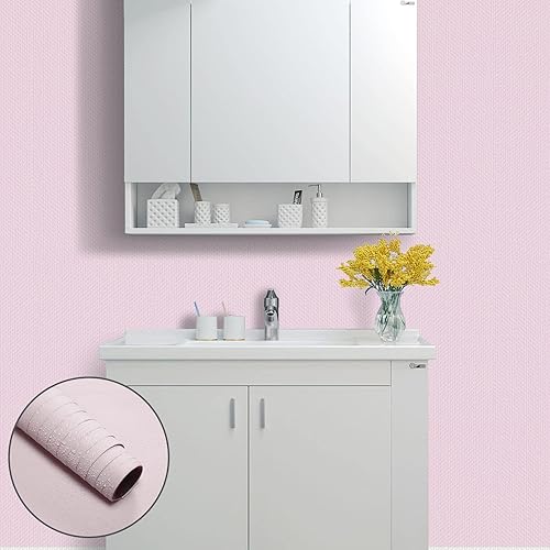 Miniatura 4 de WAPANE Papel tapiz autoadhesivo para despegar y pegar de 15.9 x 75 pulgadas, papel adhesivo para armariosencimeras, impermeable, papel de pared rosa