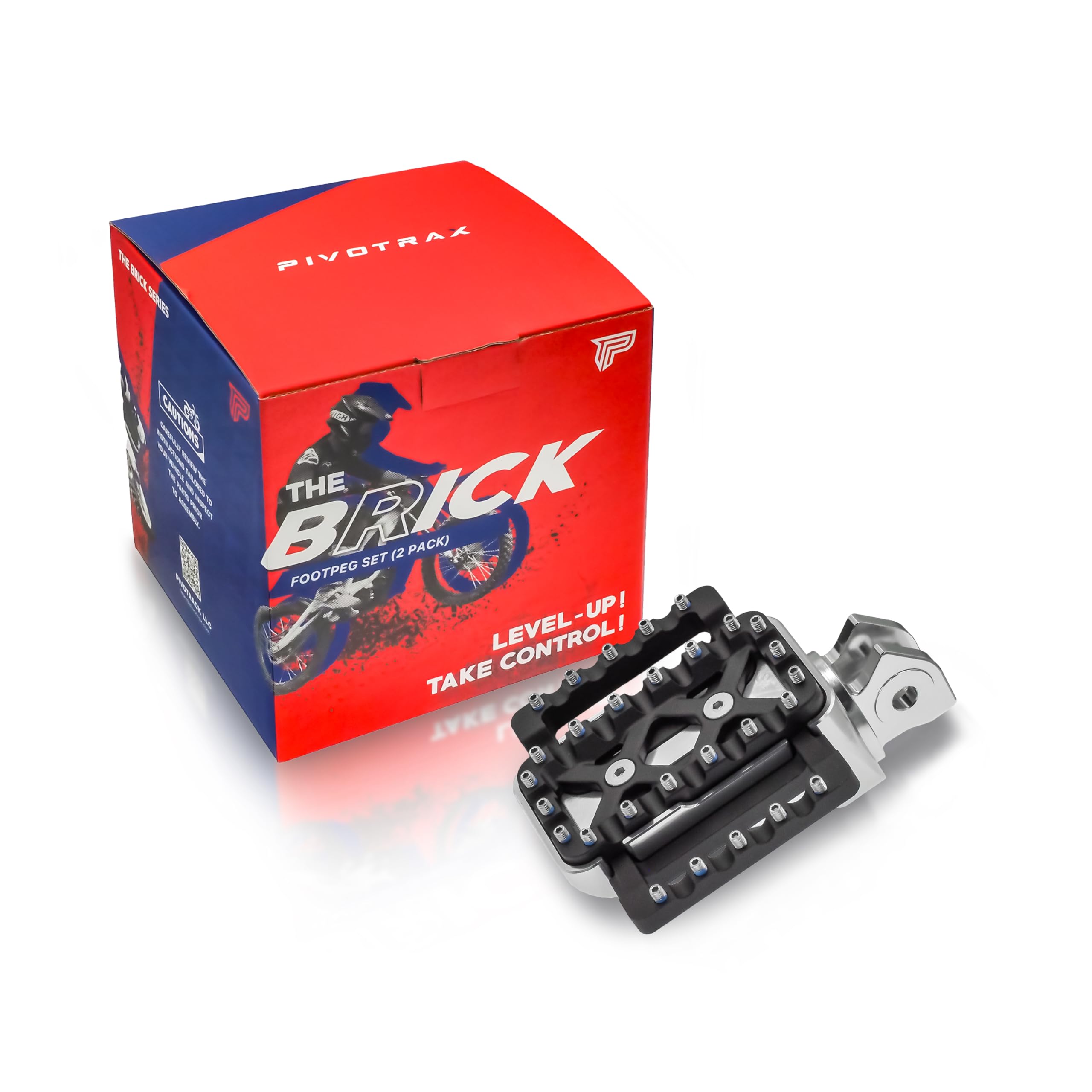 The Brick Series- Foot Pegs Set (2 Side Pack) (Surron-Light Bee, Silver/Black-Nail)