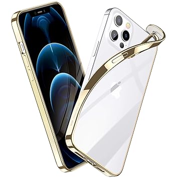 Esr Clear Case Compatible With Iphone 12 Pro Max 6 7 Polymer Slim Soft Silicone Back Cover Anti Scratch Gold Frame Amazon In Electronics