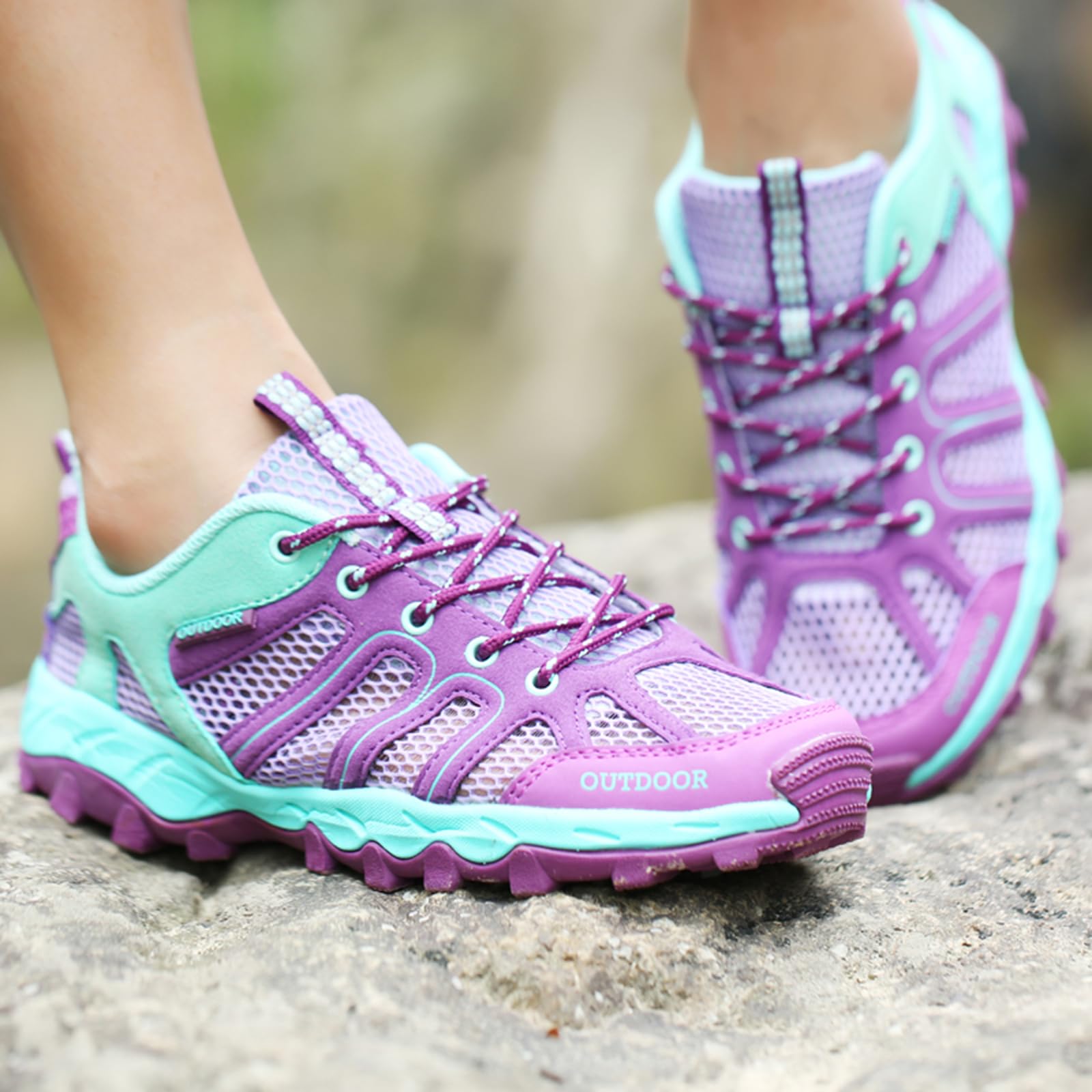 Onewus Wanderschuhe Für Paare Schnelltrocknend | Aqua Schuhe mit Drainage System für Flusswandern, Outdoor