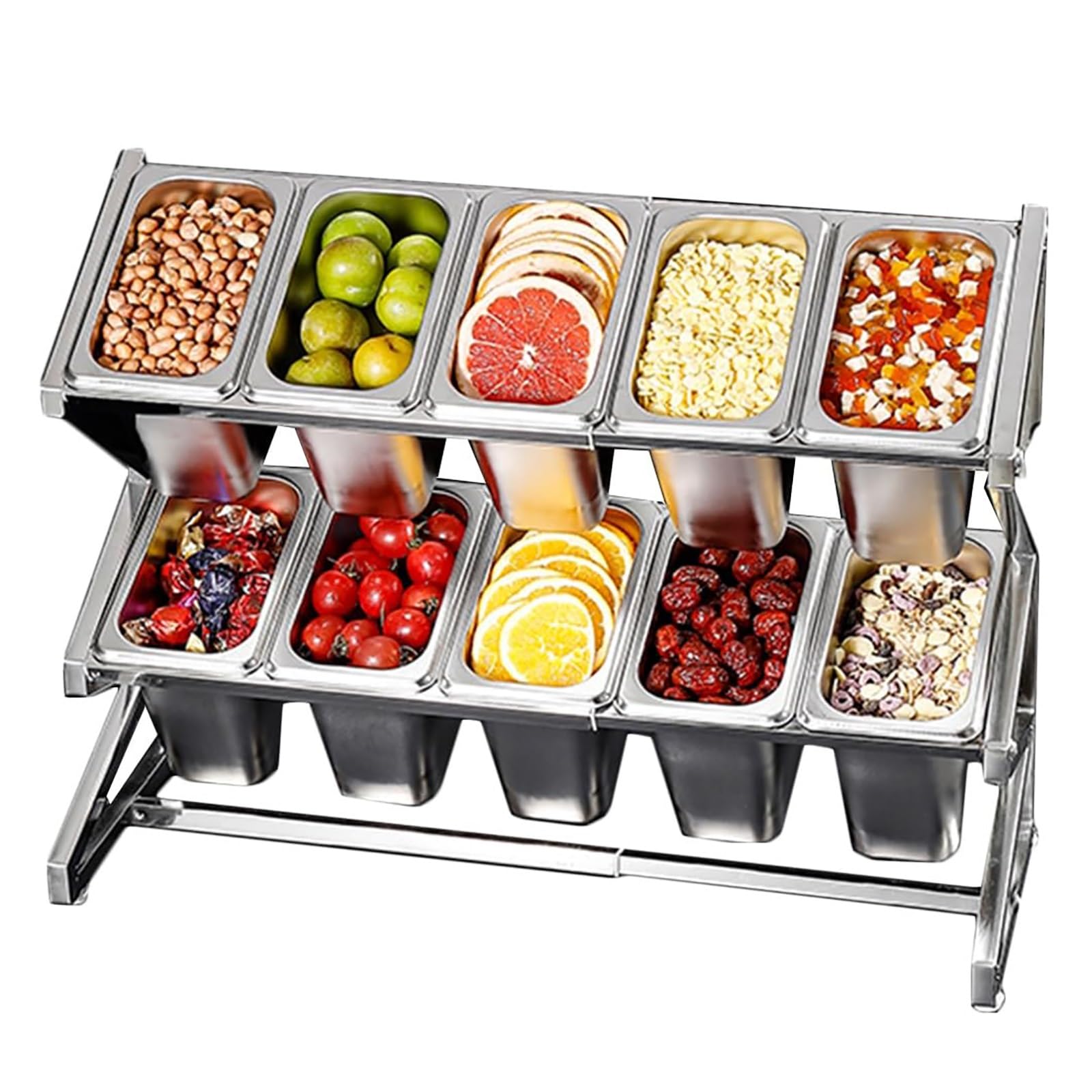 GTHTUHFD Adjustable Stainless Steel Spice Rack 3-Tier Kitchen Shelf For Countertop/Buffet Extendable 36-61Cm Ideal For Spices/Sauces/Fruits Storage.,F