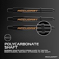 Vista 3 de Accudart Soft Tip Dart Set 2.0 - Barril con acabado de acero inoxidable - Ranuras radiales - Ejes de policarbonato - Vuelos de forma estándar