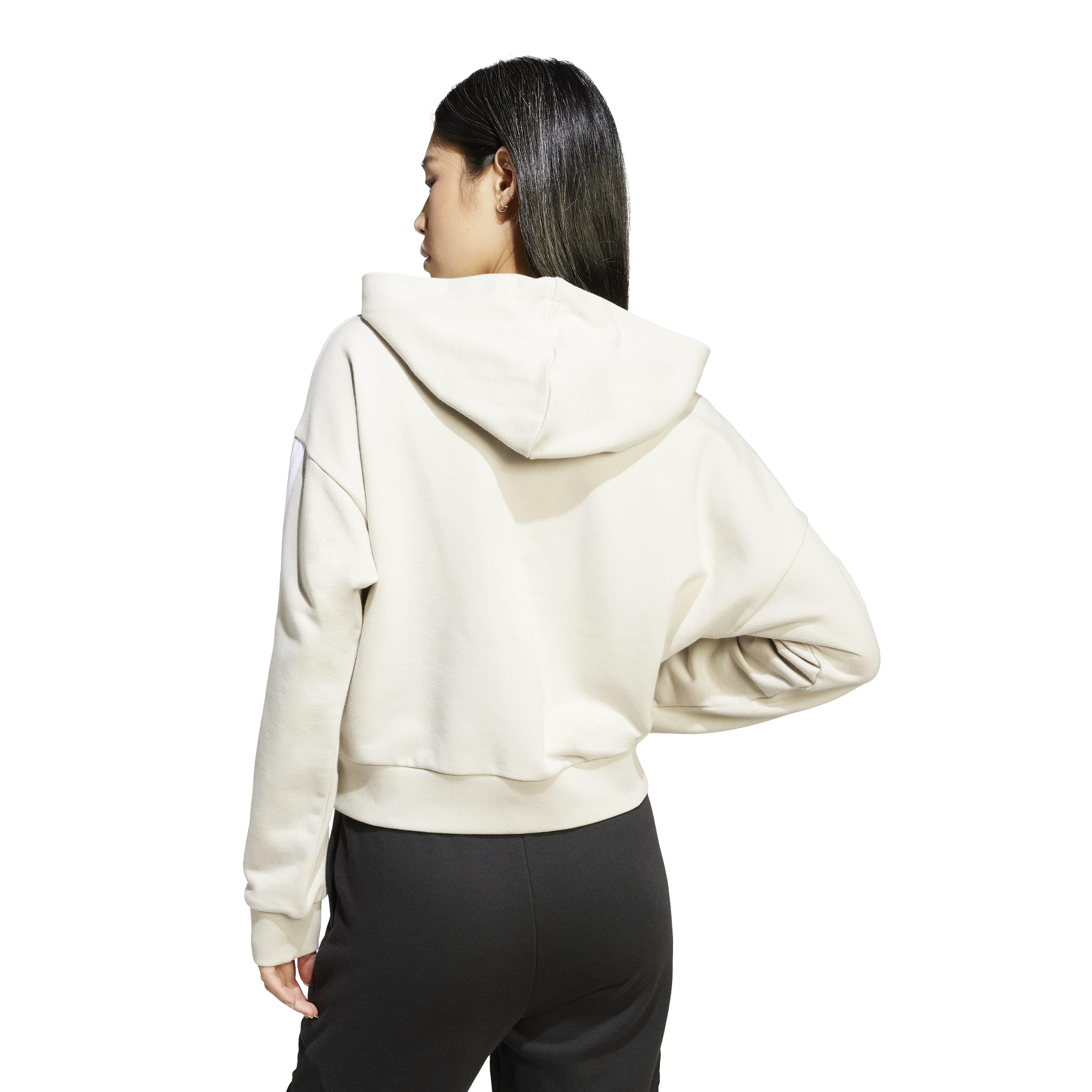 adidas Kobiety Essentials 3-Stripes French Terry Full Zip Hoodie Sweatshirt, wonder alumina/white, XXL