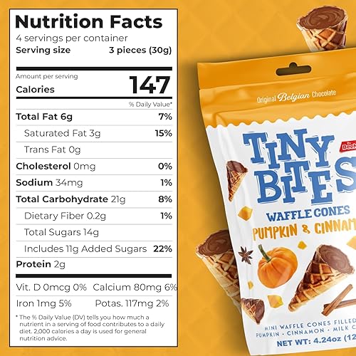 Miniatura 2 de Tiny Bites - Mini golosinas crujientes de conos de gofre, chocolate belga de primera calidad, bolsa de 4.24 onzas (paquete de 2)  Deliciosa variedad