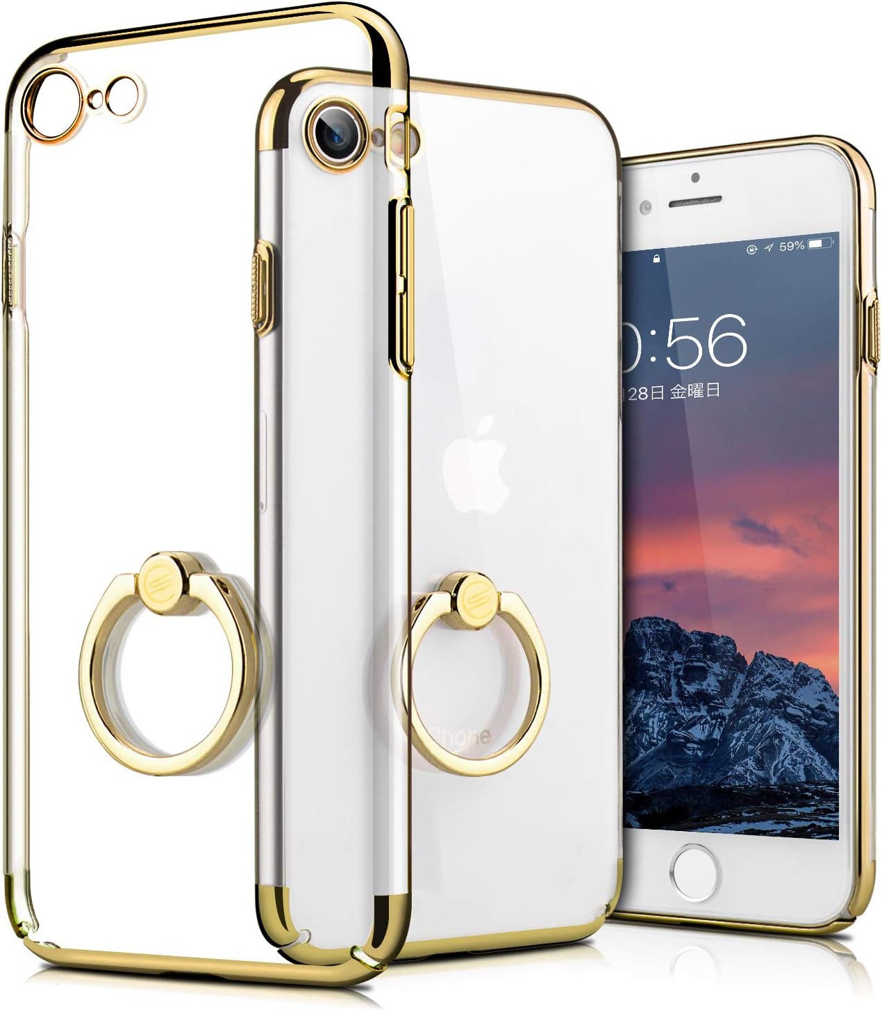 Amazon Co Jp E Segoi New Iphone Se ケース リング付き 第2世代 Iphone Se2 スタンド機能 メッキ加工 透明 Pc 落下防止 耐衝撃 おしゃれ 高級感 薄型 軽量 一体型 全面保護カバー アイフォンseケース Iphonese リング ケース 4 7インチ Iphone Se ゴールド