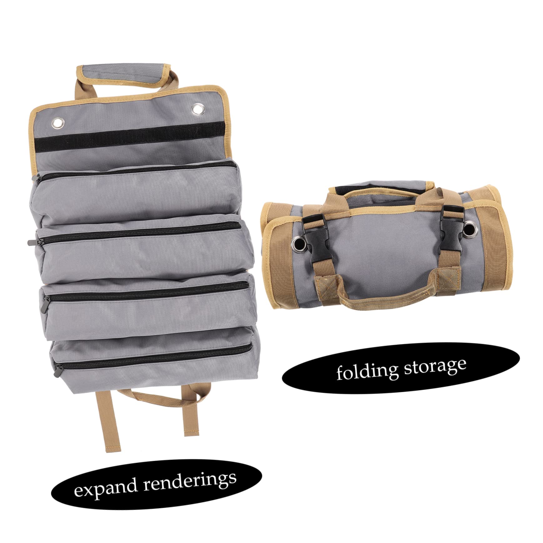 jojofuny Bolsa Organizadora de Herramientas Enrollable de Tela Oxford, Asa y Cierre, Diseño Compacto para Electricista y Carpintero