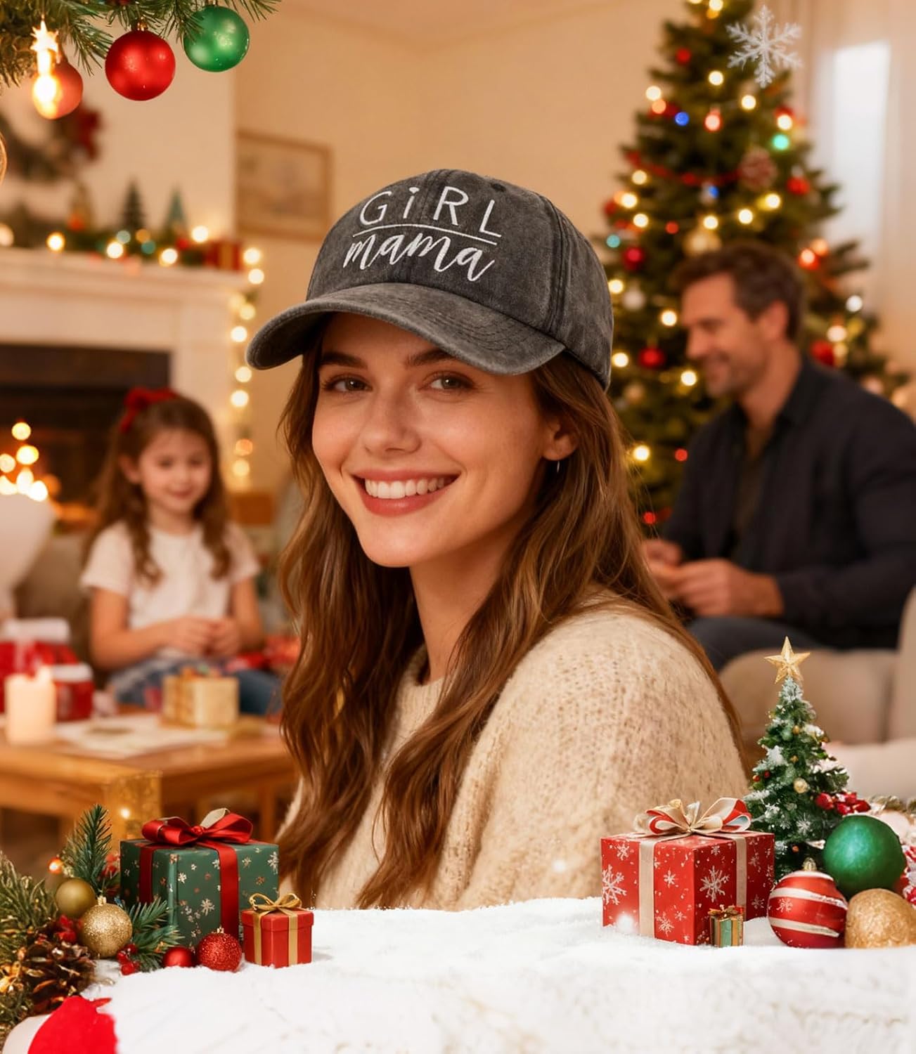 Waldeal Girl Mama Hat, Women's Baseball Cap, Adjustable Embroidery Mom Baseball Cap - Image 2