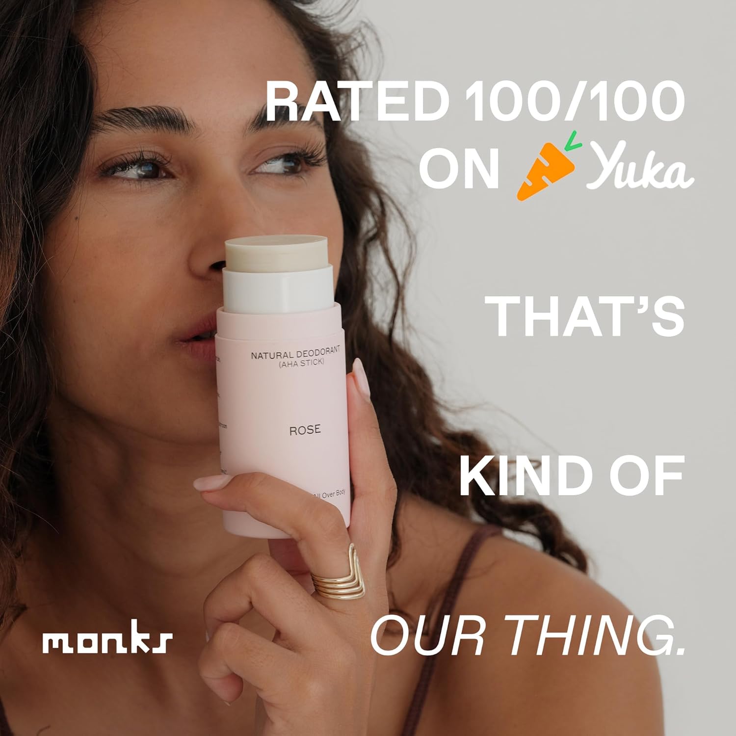 MONKS Whole Body Natural Deodorant Stick - For Women and Men, Aluminum-Free, Baking Soda Free, Organic AHA’s, Pure Essential Oils (Atlas Rose) - Image 4