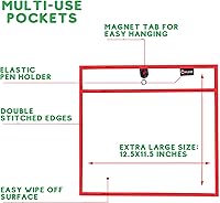 Vista 6 de Bolsillos magnéticos de borrado en seco (paquete de 30) - Paisaje - Fundas de bolsillo transparentes de borrado en seco, soportes para boletos